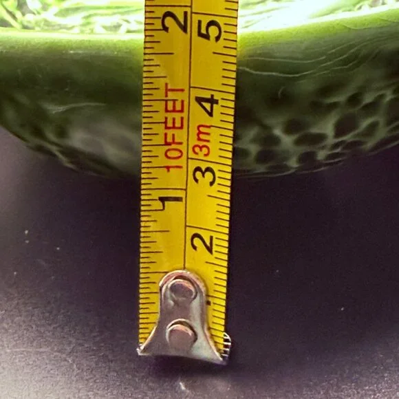 Vintage Majolica Cabbage Leaf Serving Plate With Fruit Accents 12 inch - Picture 8 of 8